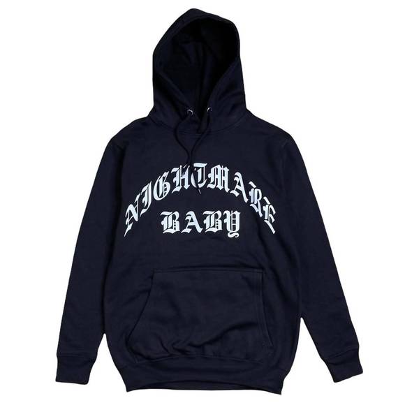 NEW L.O.V.E men's old english nightmare hoodie in black - Picture 1 of 2